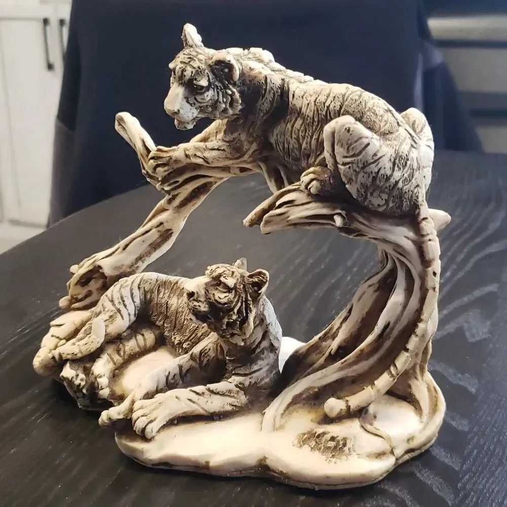 Vintage Resin Tiger Figurine